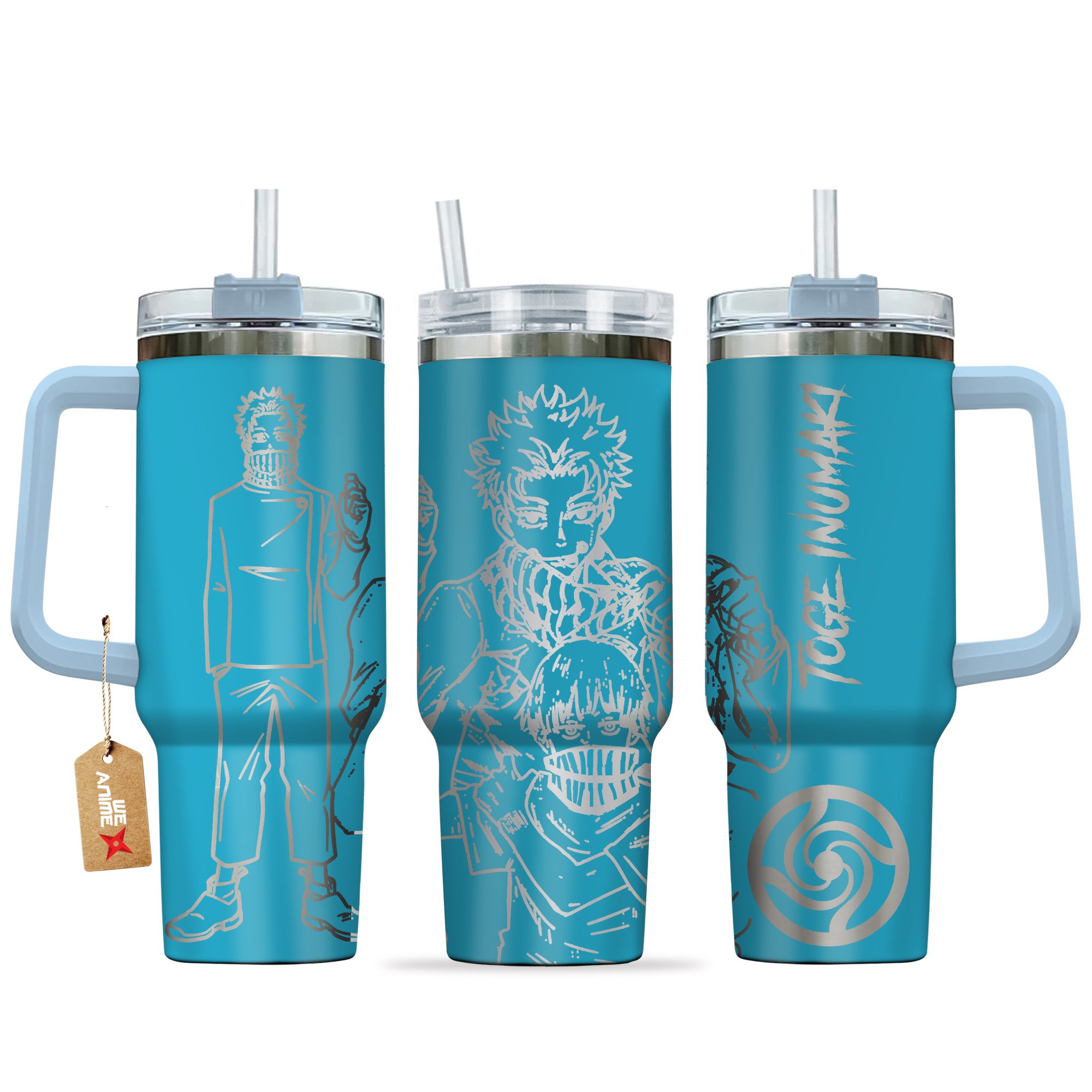 Hydratemerch Toge Inumaki Jujutsu Kaisen Anime Custom Stanley Quencher 40oz Stainless Steel Tumbler With Handle