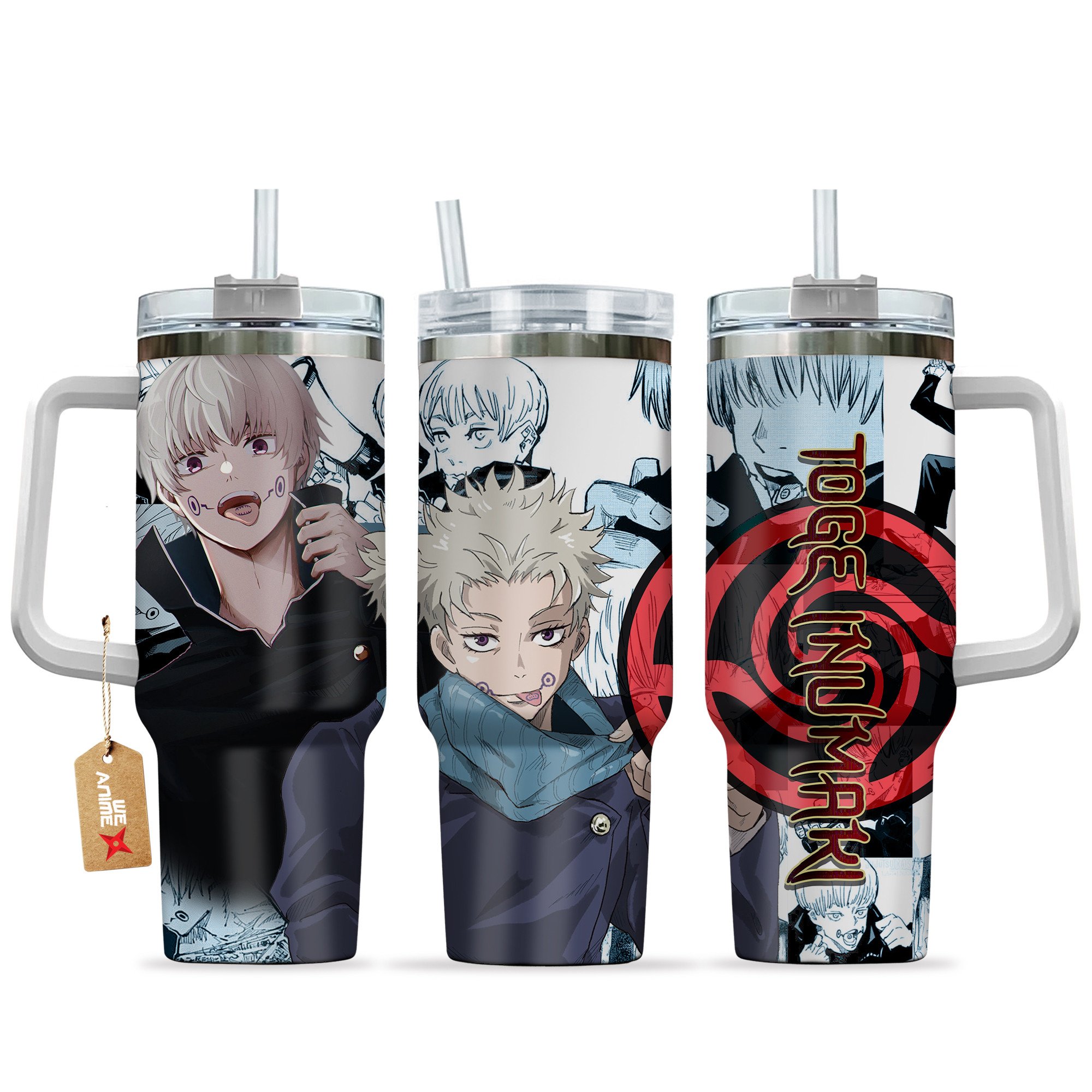 Hydratemerch Toge Inumaki Jujutsu Kaisen Anime Custom Stanley Quencher 40oz Stainless Steel Tumbler With Handle
