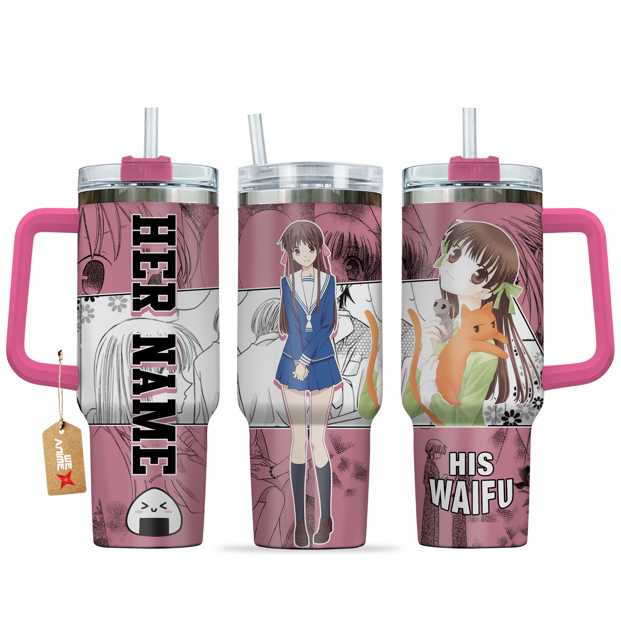 Hydratemerch Tohru Honda Fruits Basket Anime Custom Stanley Quencher 40oz Stainless Steel Tumbler With Handle