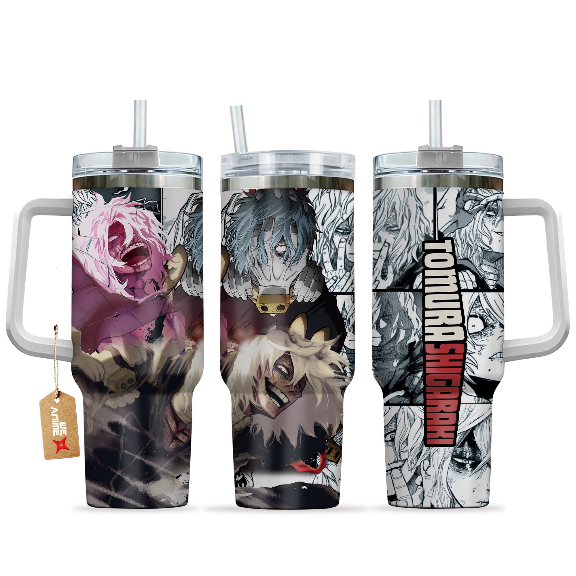 Hydratemerch Tomura Shigaraki My Hero Academia Anime Custom Stanley Quencher 40oz Stainless Steel Tumbler With Handle