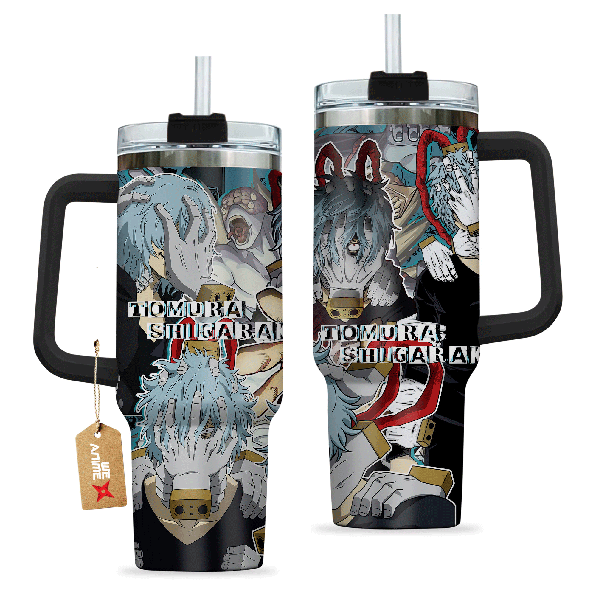 Hydratemerch Tomura Shigaraki My Hero Academia Anime Custom Stanley Quencher 40oz Stainless Steel Tumbler With Handle