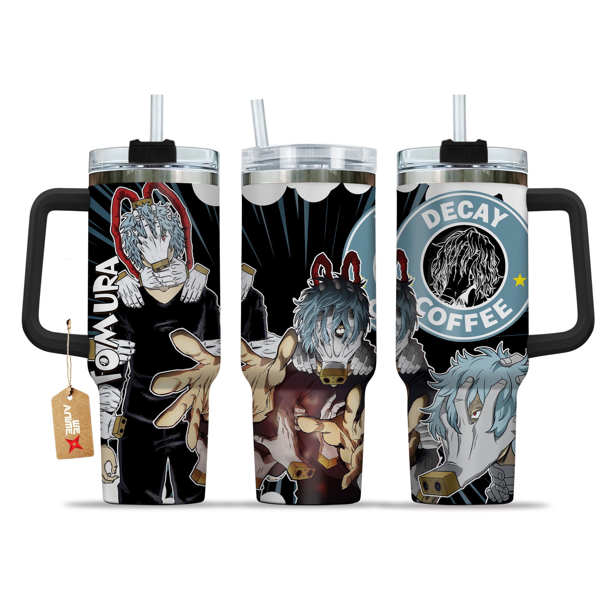 Hydratemerch Tomura Shigaraki My Hero Academia Anime Custom Stanley Quencher 40oz Stainless Steel Tumbler With Handle