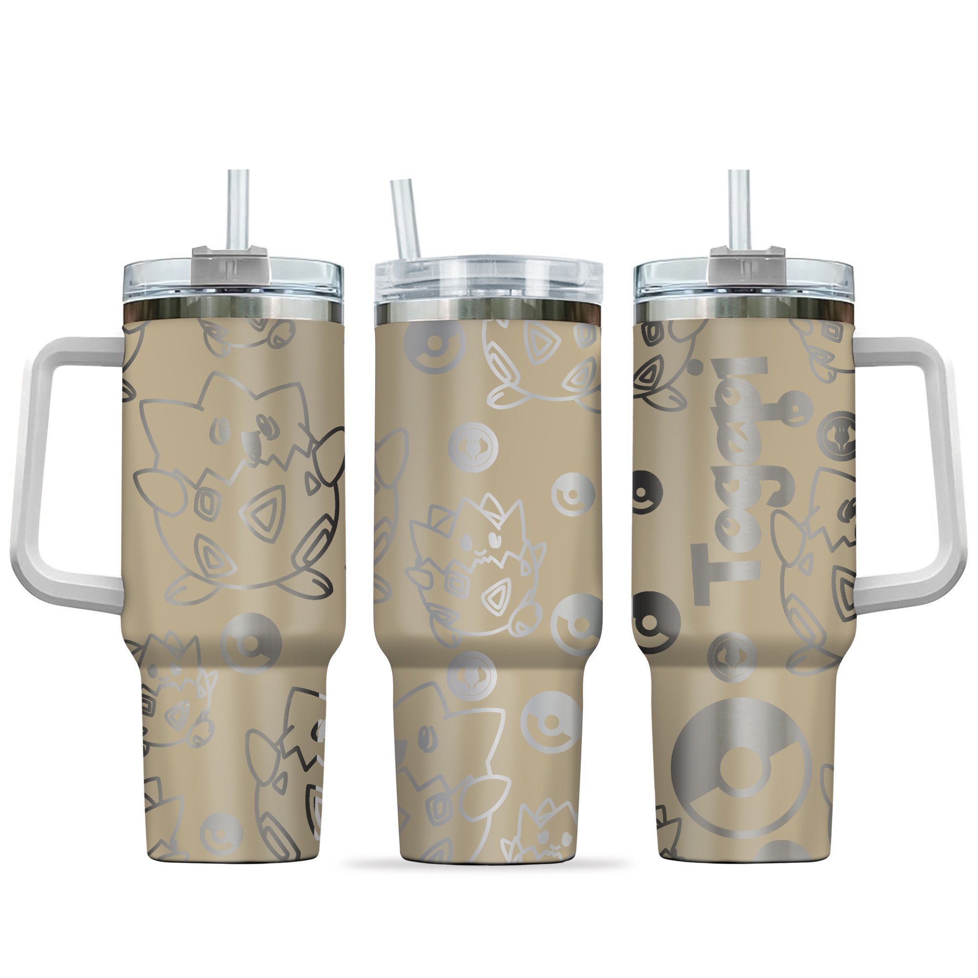 Hydratemerch Topegi Pokemon Anime Custom Stanley Quencher 40oz Stainless Steel Tumbler With Handle