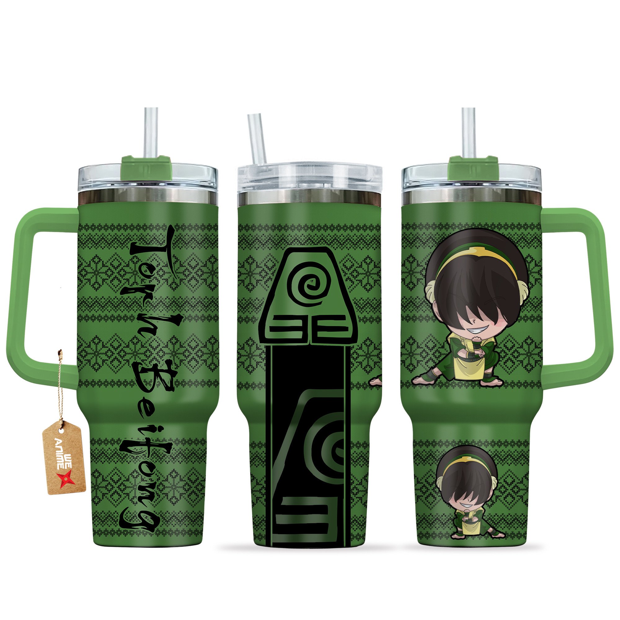 Hydratemerch Toph Avatar Anime Custom Stanley Quencher 40oz Stainless Steel Tumbler With Handle