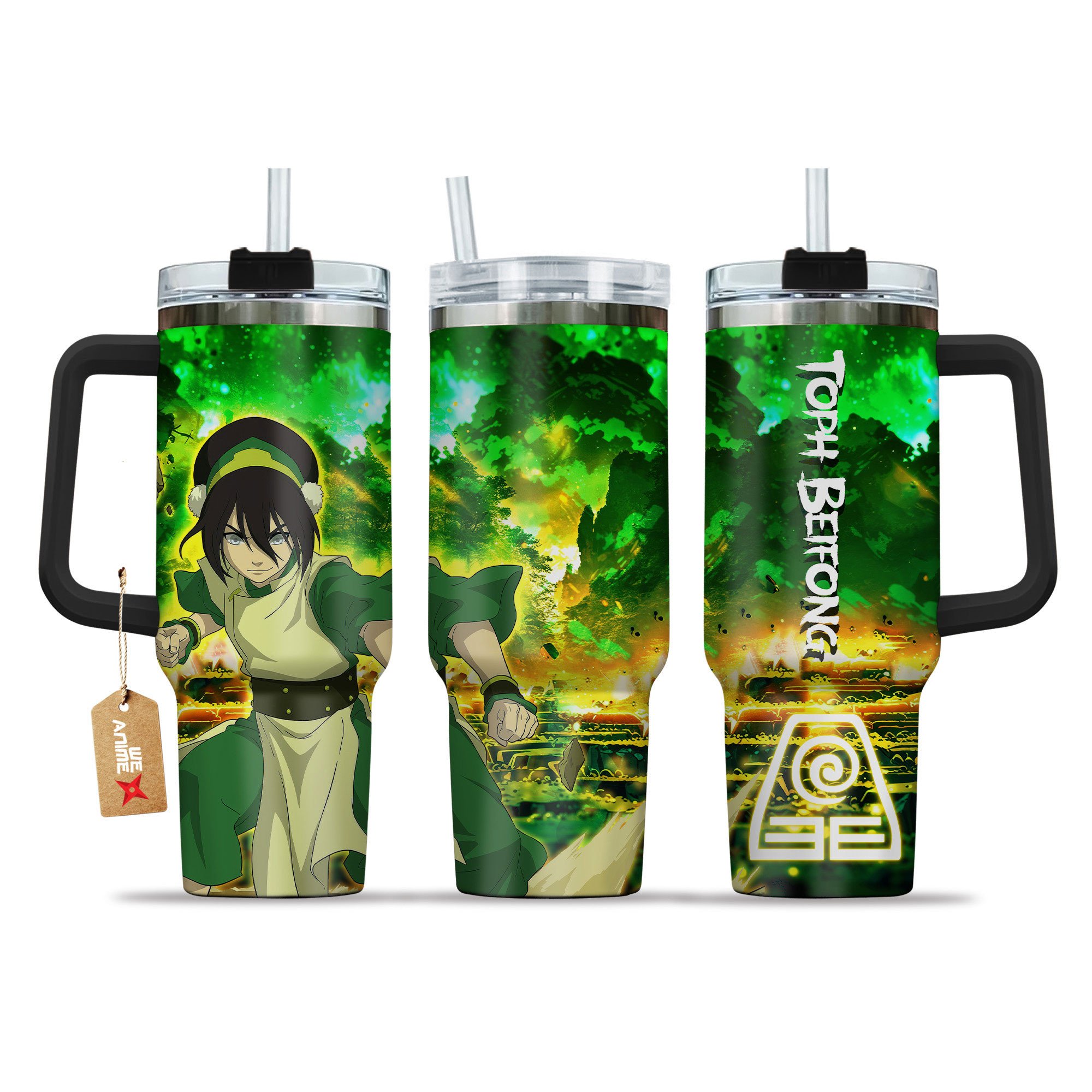 Hydratemerch Toph Beifong Avatar Anime Custom Stanley Quencher 40oz Stainless Steel Tumbler With Handle