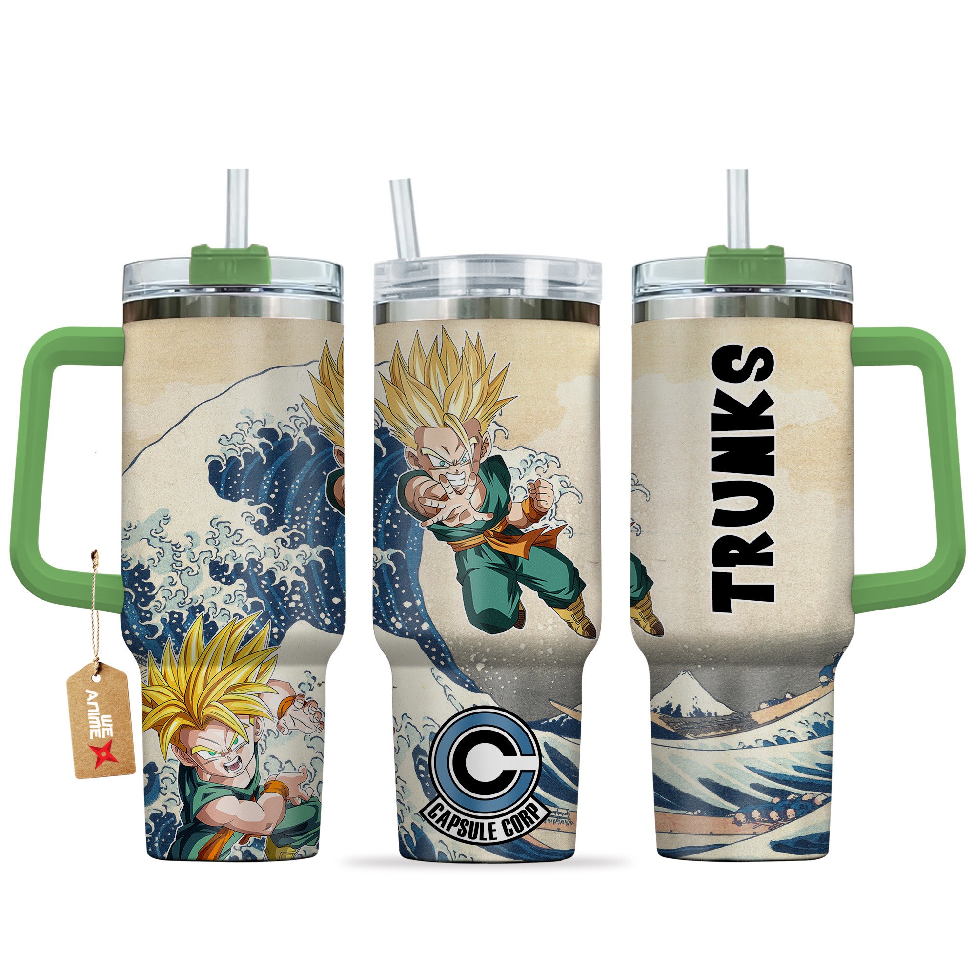 Hydratemerch Trunks Kid Dragon Ball Anime Custom Stanley Quencher 40oz Stainless Steel Tumbler With Handle