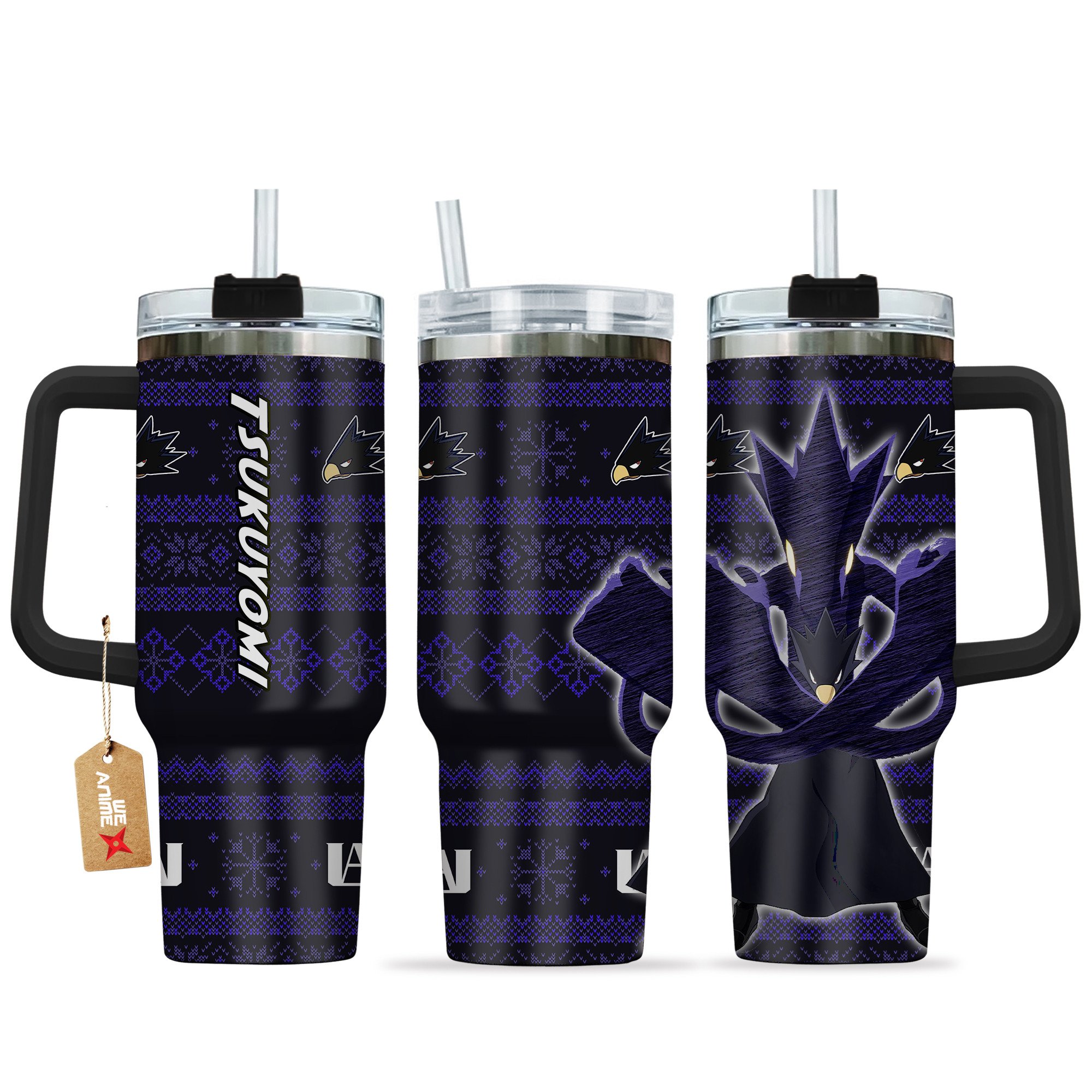 Hydratemerch Tsukuyomi My Hero Academia Anime Custom Stanley Quencher 40oz Stainless Steel Tumbler With Handle