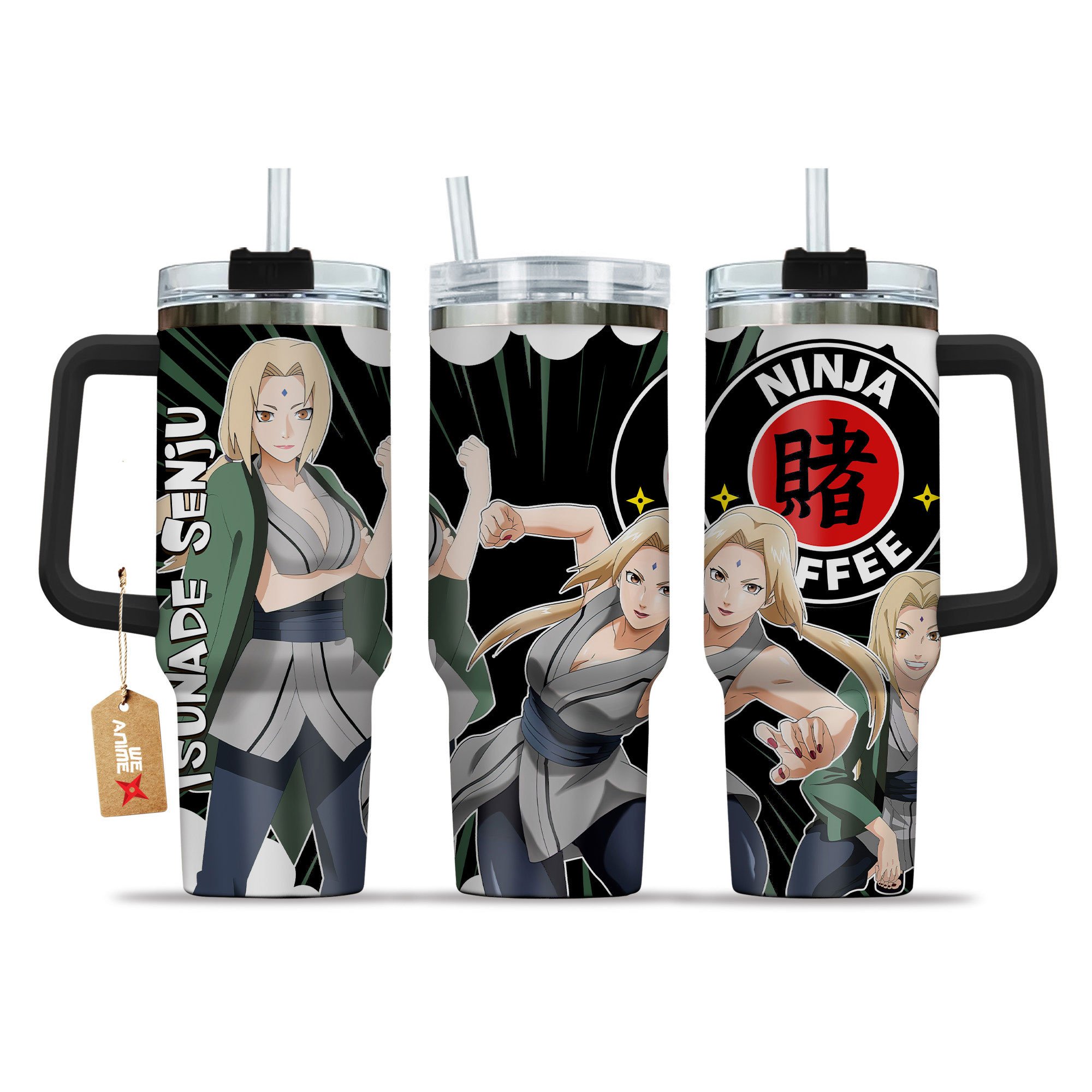 Hydratemerch Tsunade Senju Naruto Anime Custom Stanley Quencher 40oz Stainless Steel Tumbler With Handle