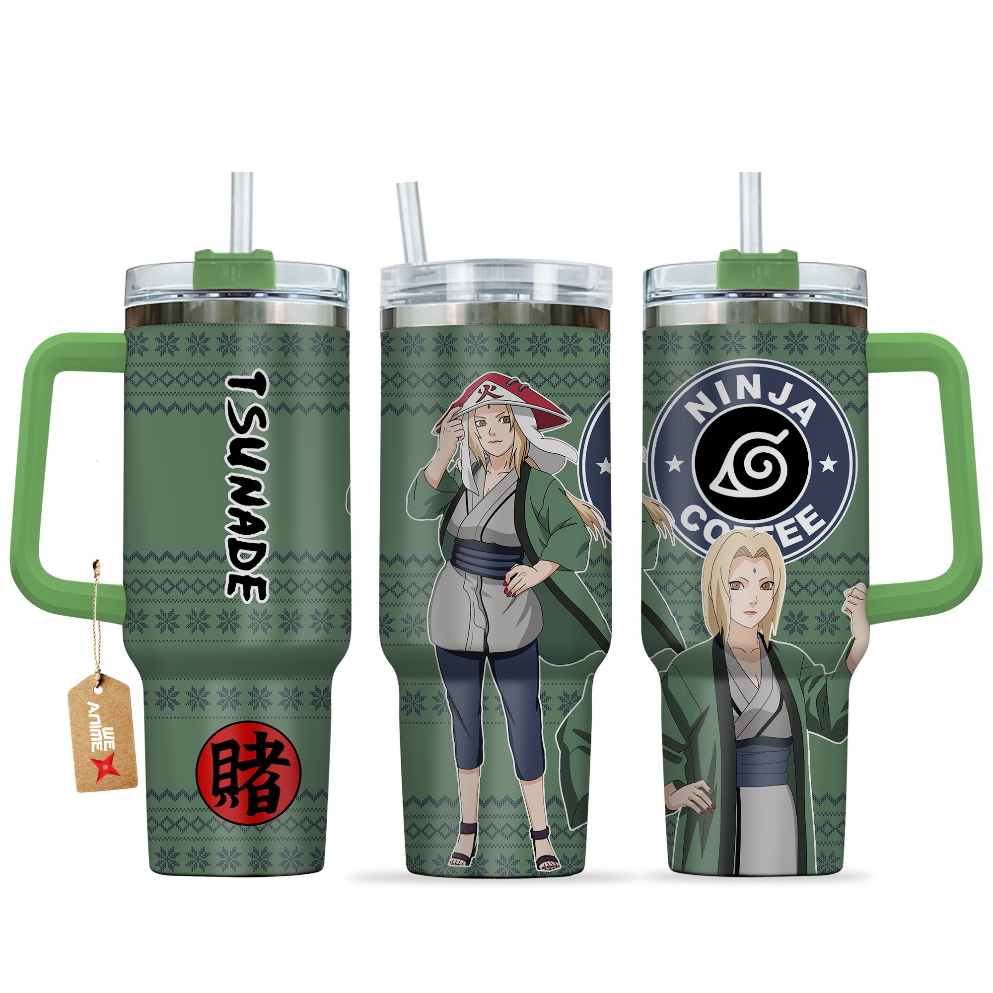 Hydratemerch Tsunade Senju Naruto Anime Custom Stanley Quencher 40oz Stainless Steel Tumbler With Handle
