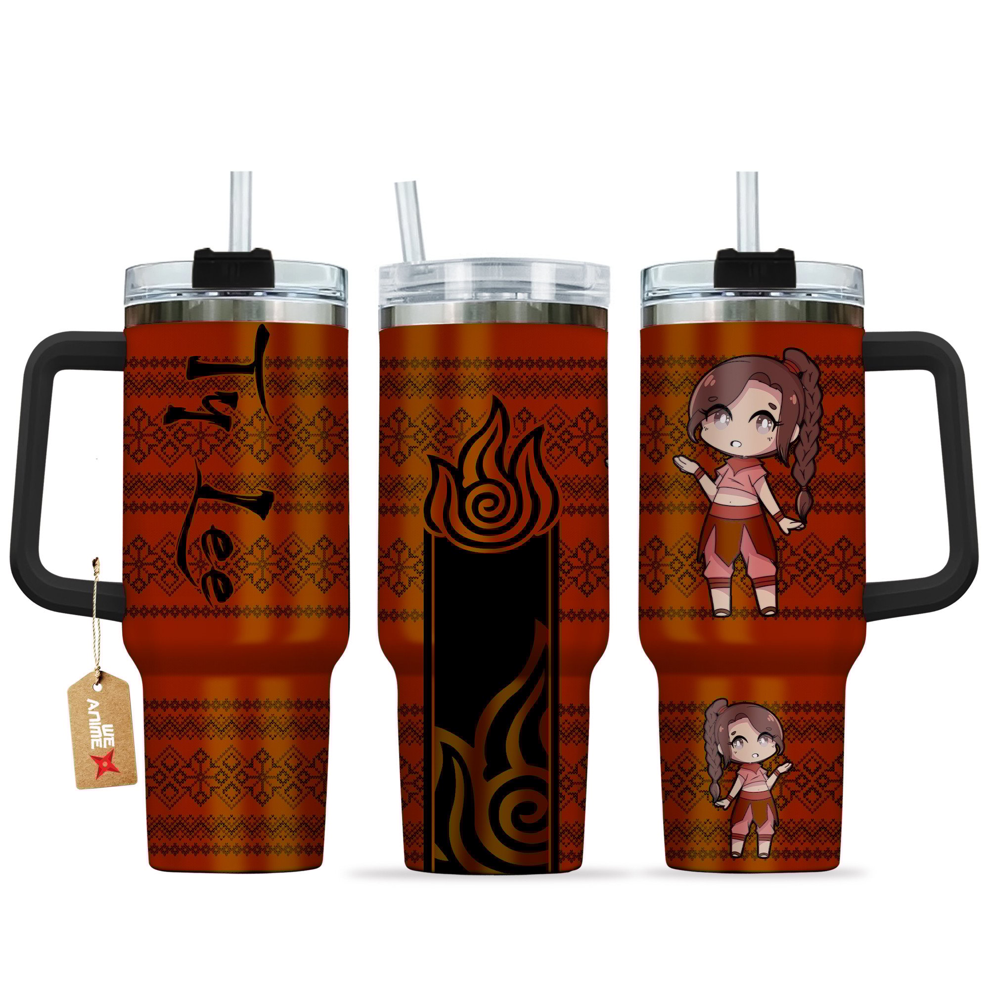 Hydratemerch Ty Lee Avatar Anime Custom Stanley Quencher 40oz Stainless Steel Tumbler With Handle