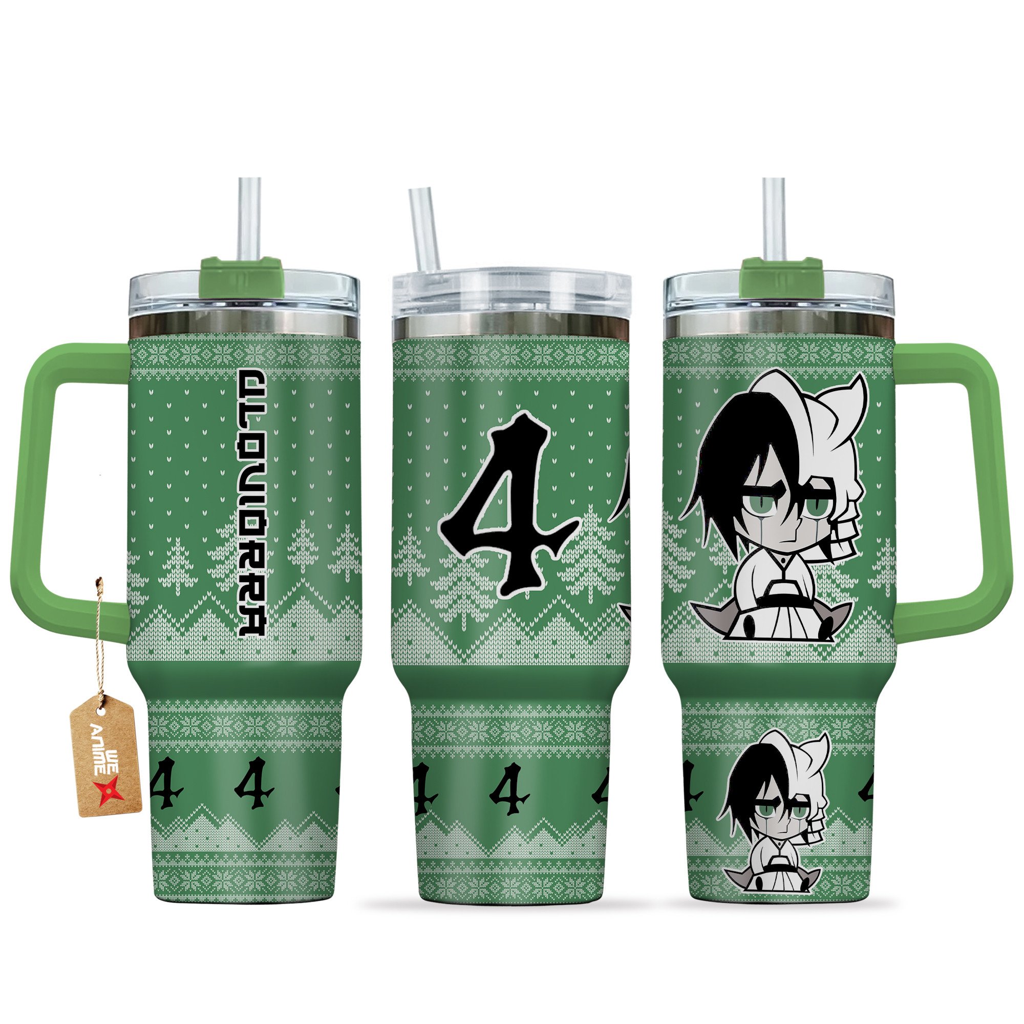 Hydratemerch Ulquiorra Cifer Bleach Anime Custom Stanley Quencher 40oz Stainless Steel Tumbler With Handle