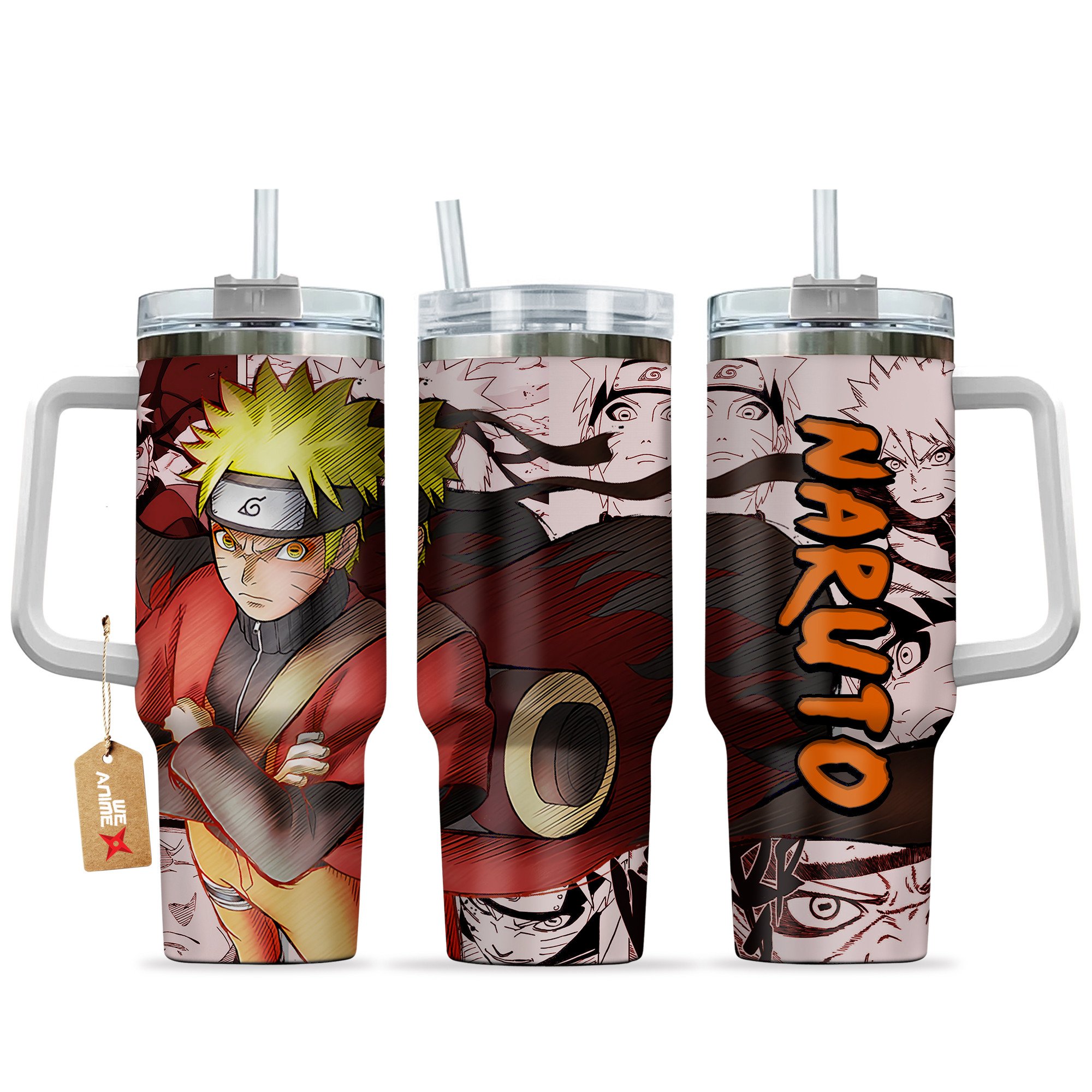 Hydratemerch Uzumaki Sage Naruto Anime Custom Stanley Quencher 40oz Stainless Steel Tumbler With Handle