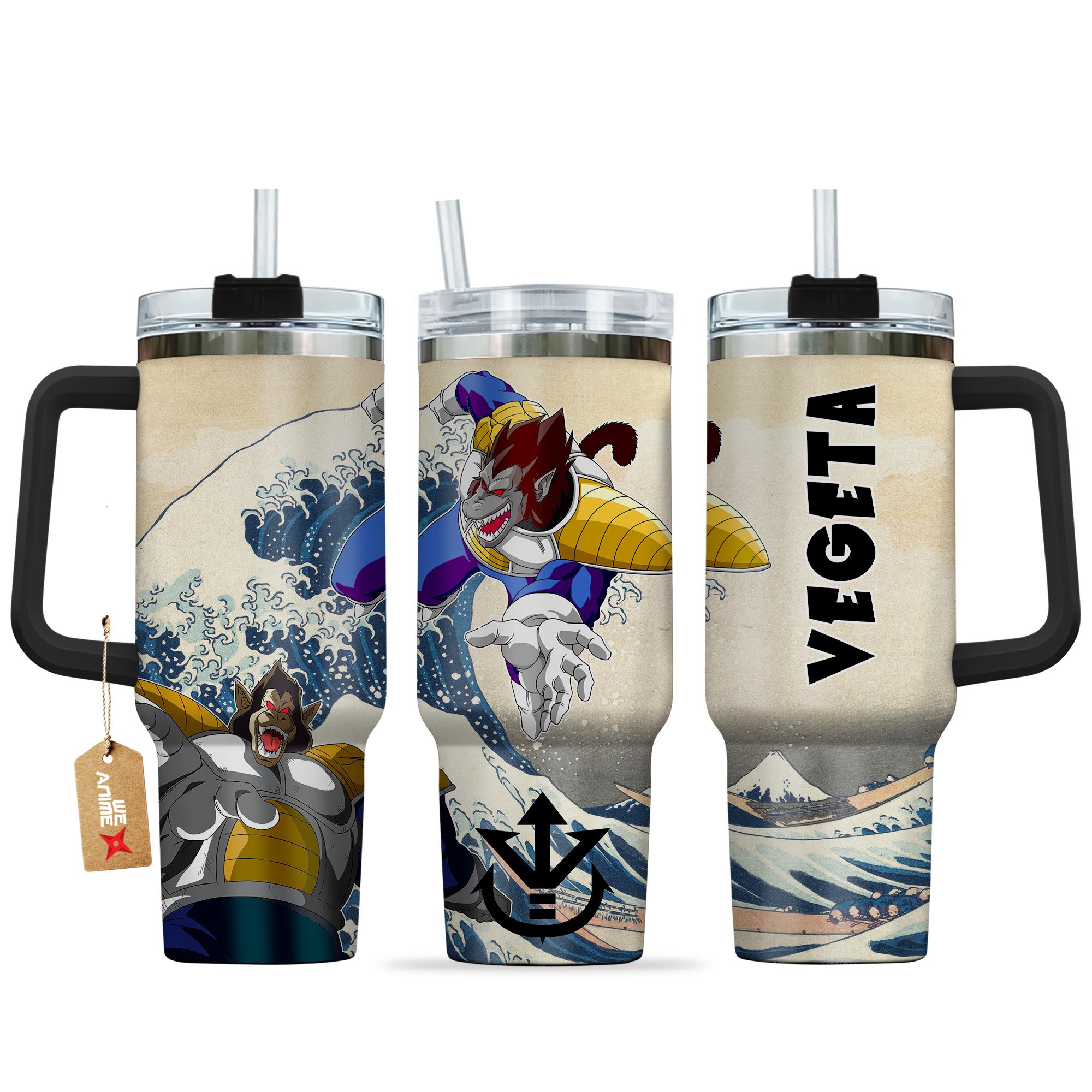 Hydratemerch Vegeta Great Ape Dragon Ball Anime Custom Stanley Quencher 40oz Stainless Steel Tumbler With Handle