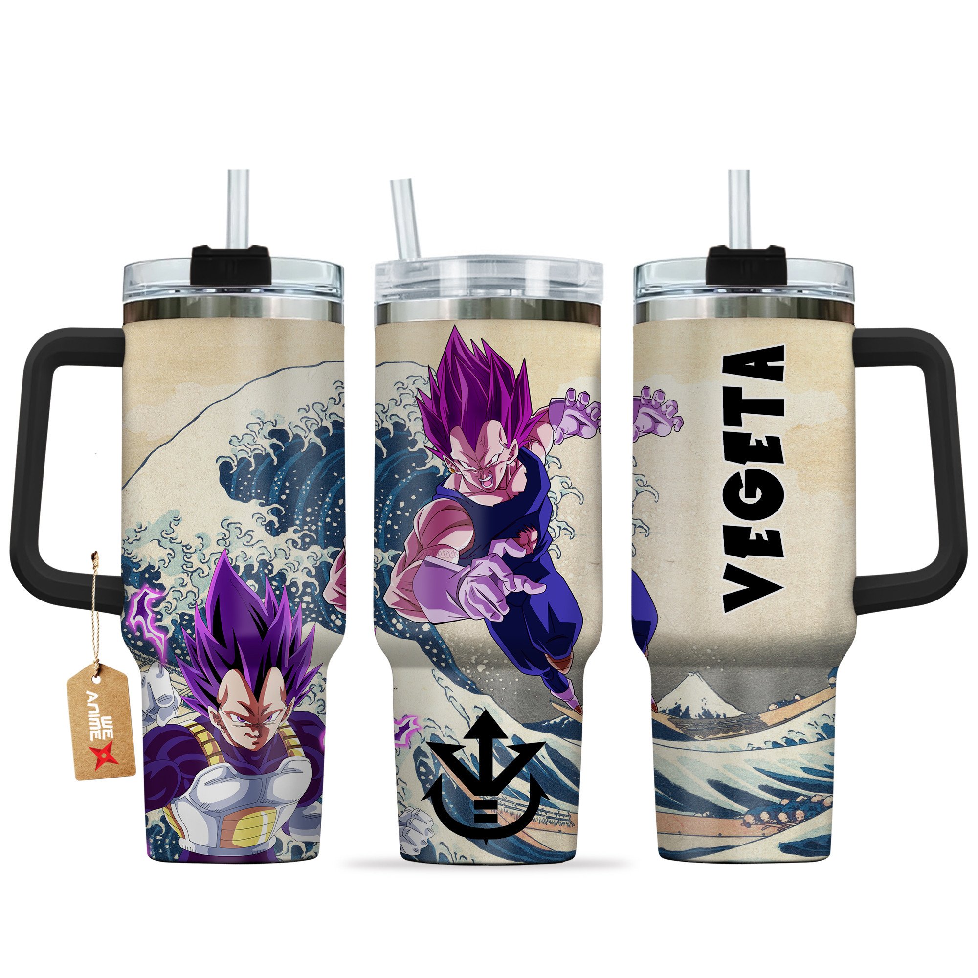 Hydratemerch Vegeta Ultra Ego Dragon Ball Anime Custom Stanley Quencher 40oz Stainless Steel Tumbler With Handle