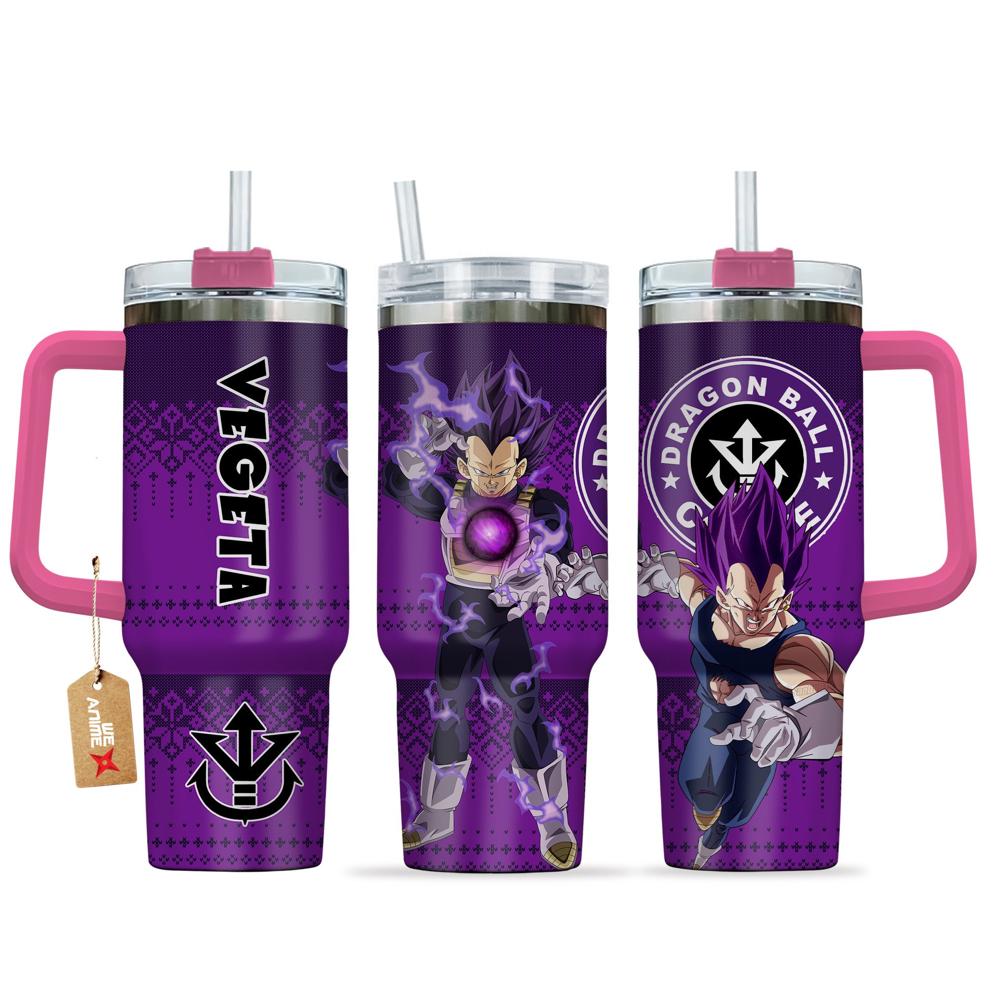 Hydratemerch Vegeta Ultra Ego Dragon Ball Z Anime Custom Stanley Quencher 40oz Stainless Steel Tumbler With Handle