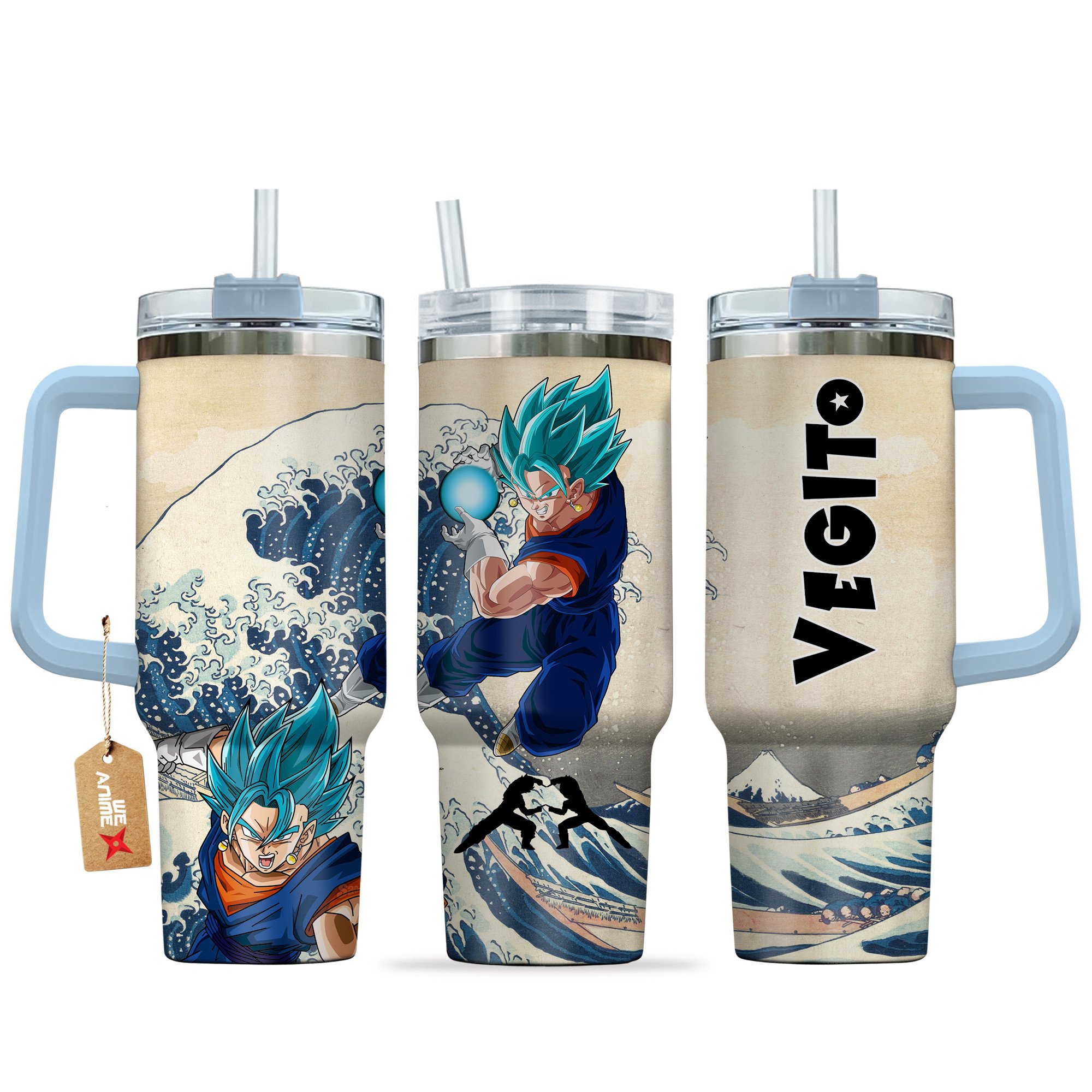 Hydratemerch Vegito Dragon Ball Anime Custom Stanley Quencher 40oz Stainless Steel Tumbler With Handle
