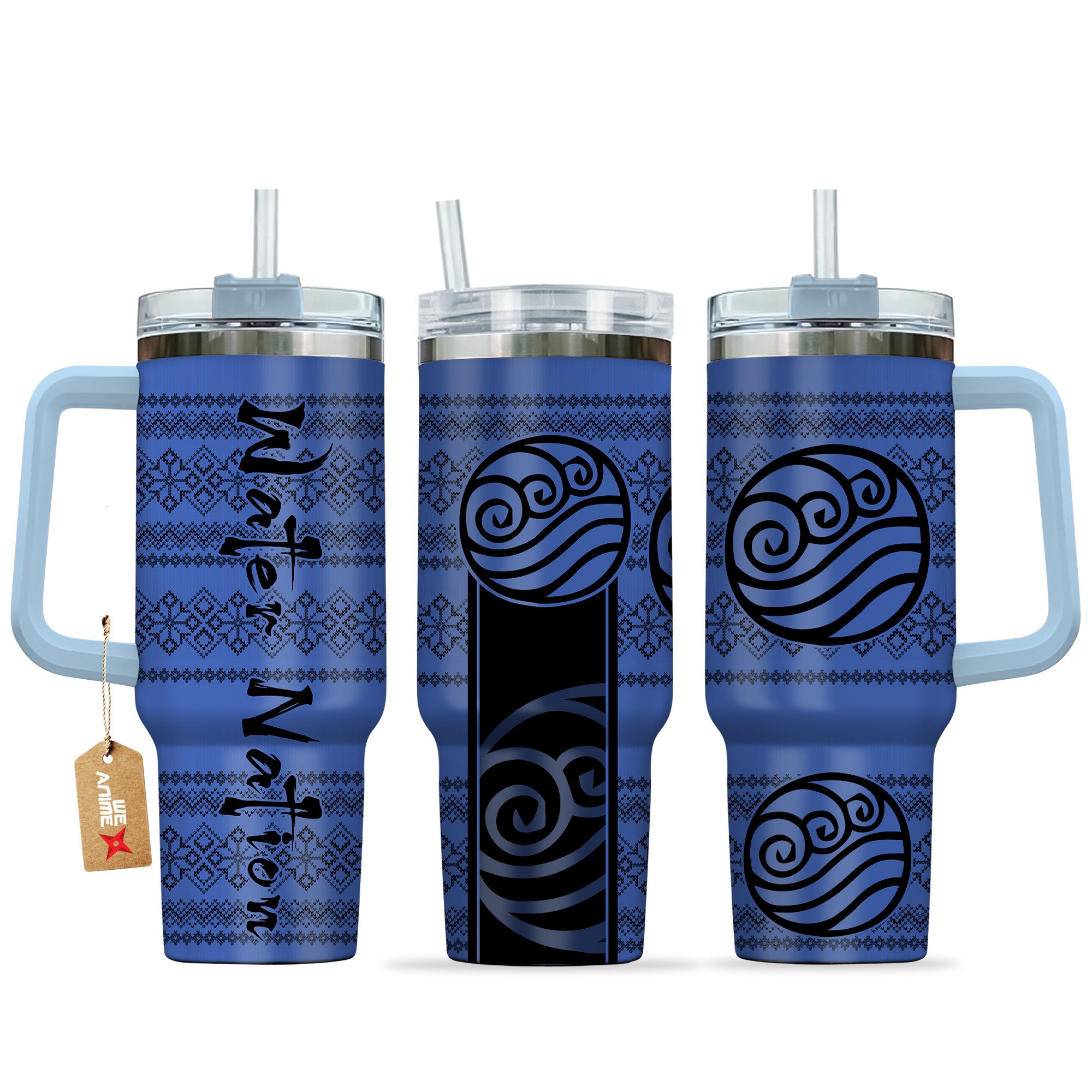 Hydratemerch Water Nation Avatar Anime Custom Stanley Quencher 40oz Stainless Steel Tumbler With Handle