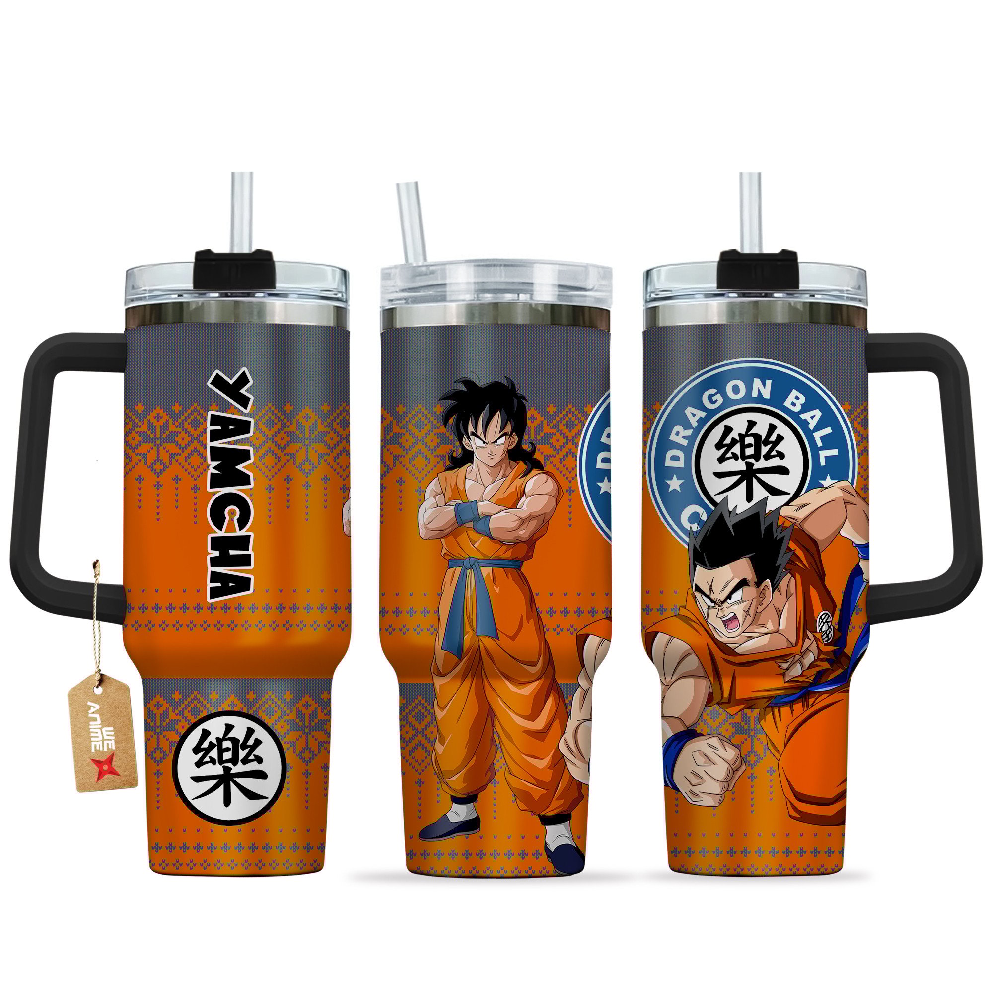 Hydratemerch Yamcha Dragon Ball Anime Custom Stanley Quencher 40oz Stainless Steel Tumbler With Handle