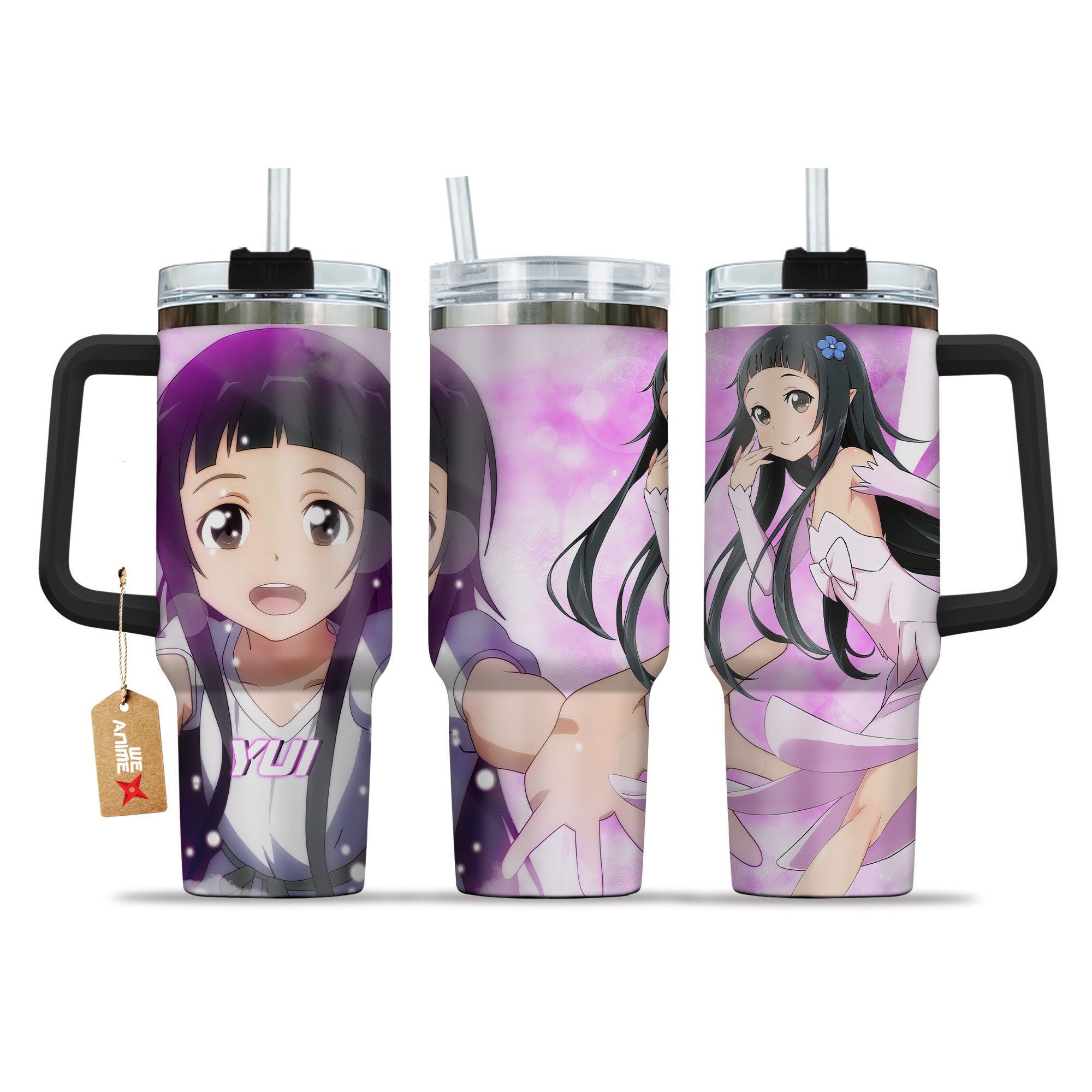 Hydratemerch Yui (Yui-MHCP001) Sword Art Online Anime Custom Stanley Quencher 40oz Stainless Steel Tumbler With Handle