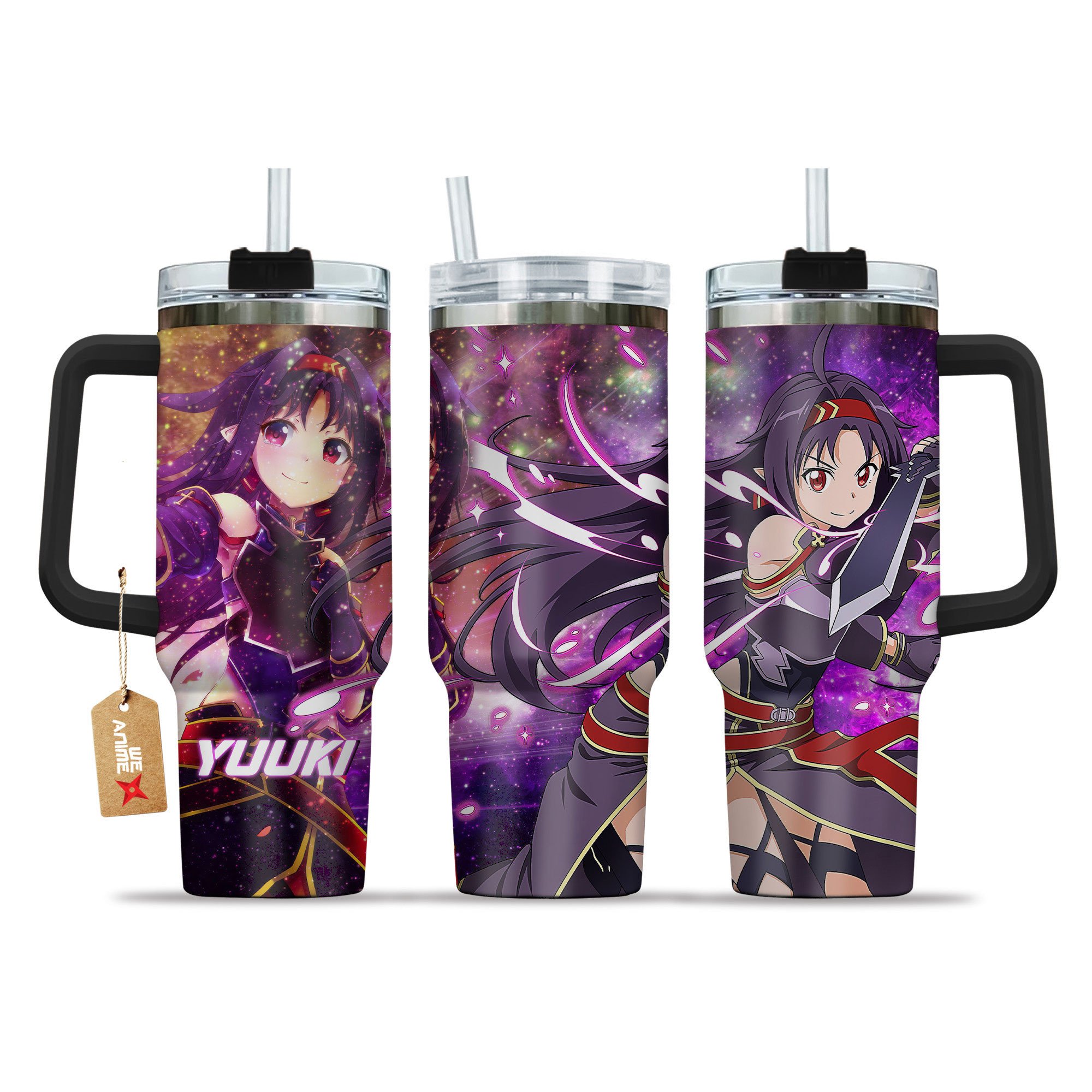 Hydratemerch Yuuki Konno (Yuuki) Sword Art Online Anime Custom Stanley Quencher 40oz Stainless Steel Tumbler With Handle